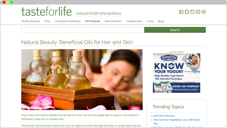 Image of wellness article on TasteForLife.com