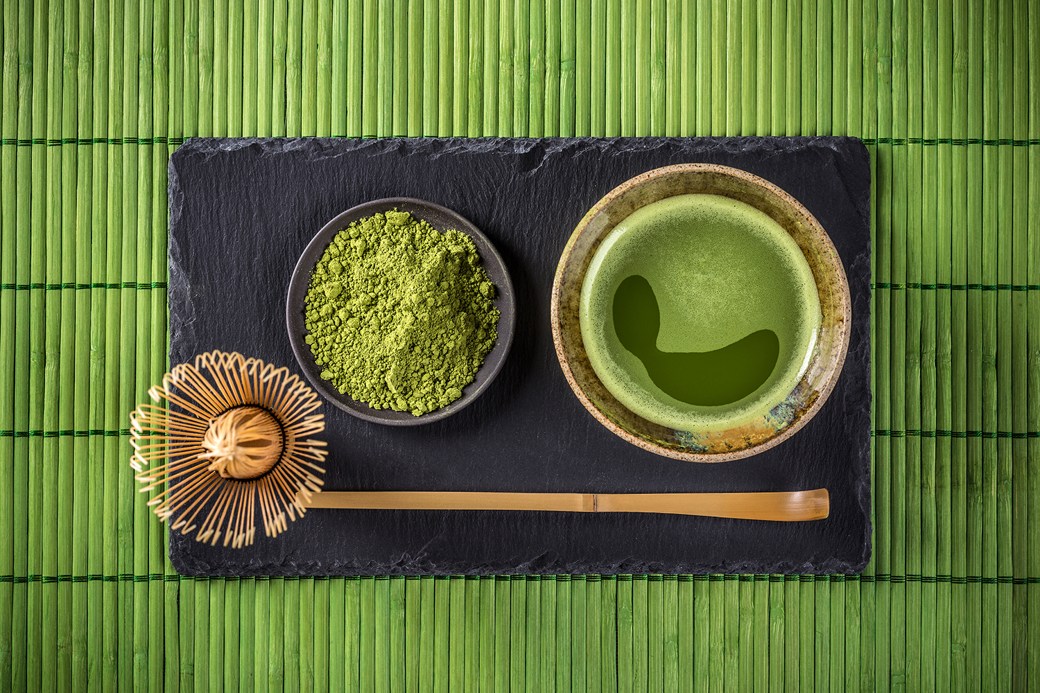 traditionally prepared matcha tea