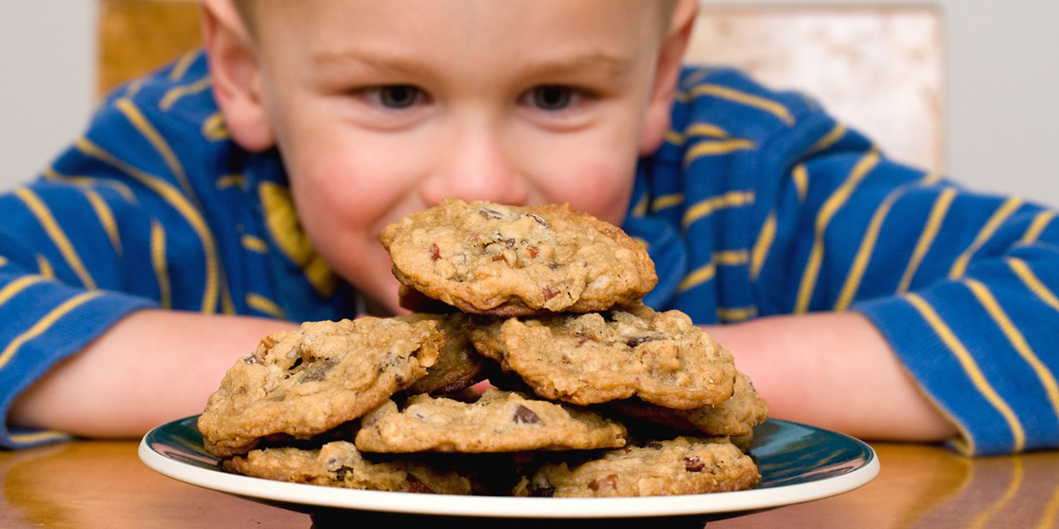Child looking at cookies