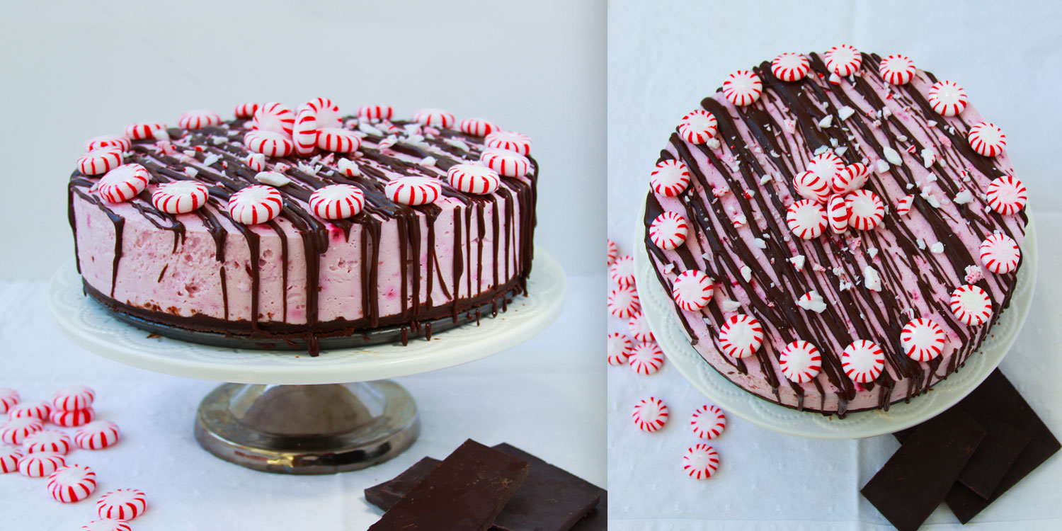 Sugar-Free No-Bake Peppermint Cheesecake 