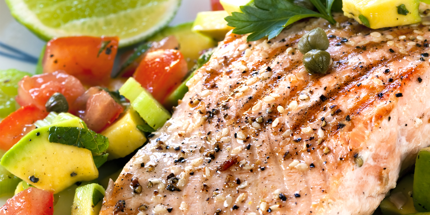 Grilled salmon with fresh salsa.