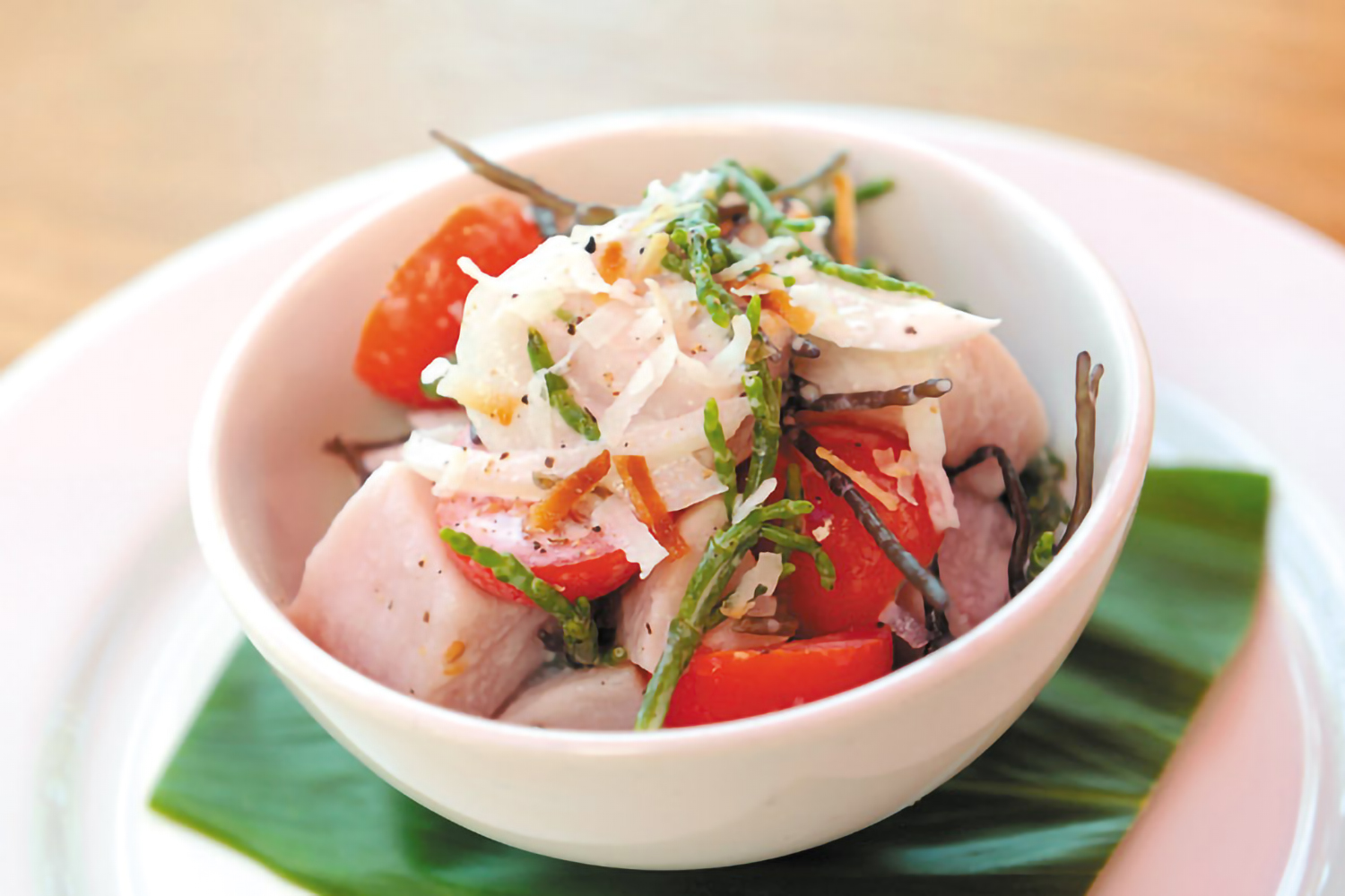 a bowl of seasoned fish