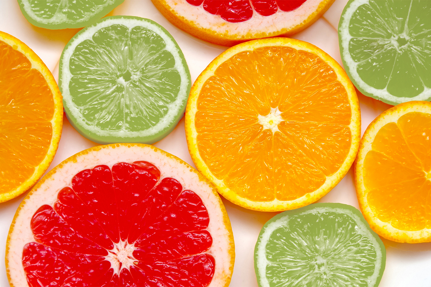 slices of orange, grapefruit, and lime