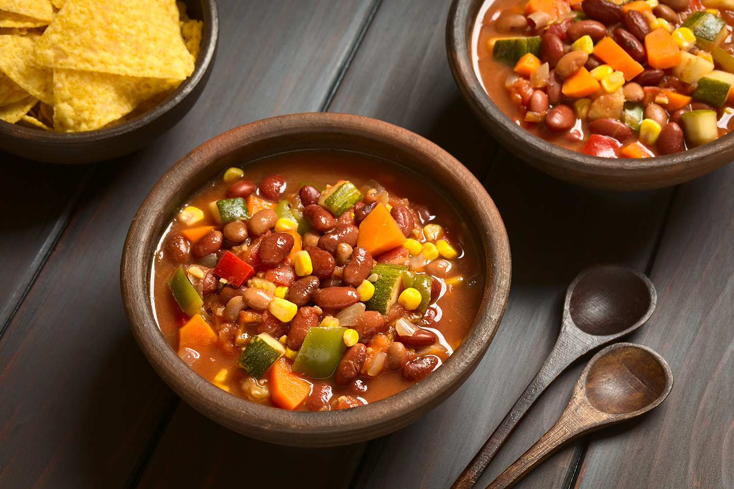 a bowl of vegetarian chili