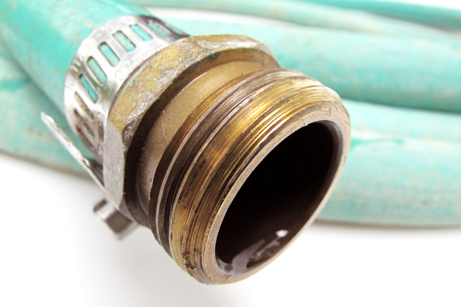 The spout of a garden hose