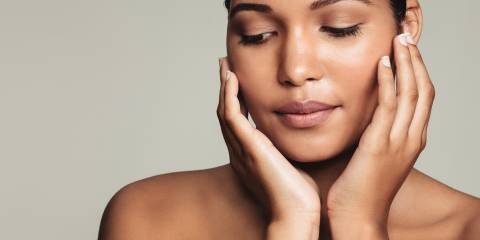 A woman with glowing healthy skin.