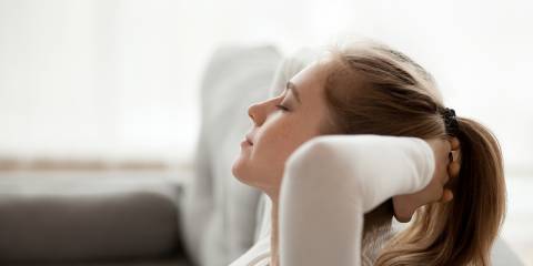 a woman resting peacefully