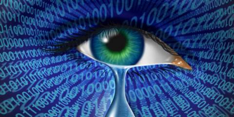 an illustration of a digital being crying