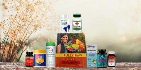 a variety of supplements, many of them for memory and focus, and a cookbook