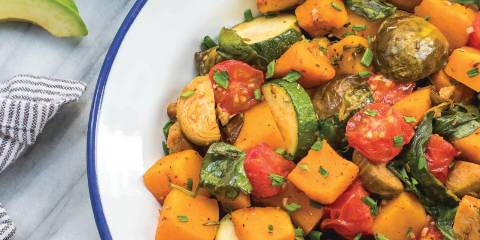 a plate of slow-cooked vegetable hash