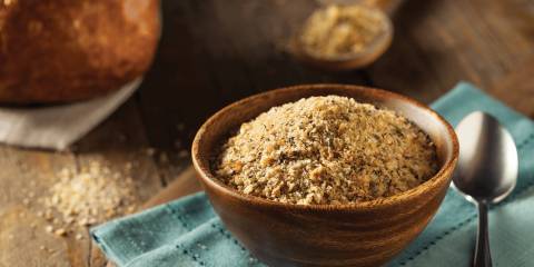 a bowl of homemade breadcrumbs