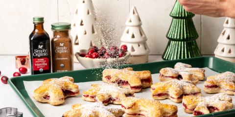 cookies on a baking sheet - festive background