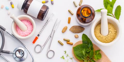 prescription medications and natural herbs