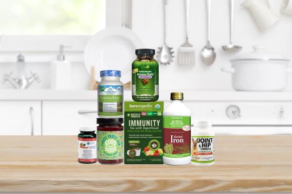 a variety of all-natural supplements, including for immunity