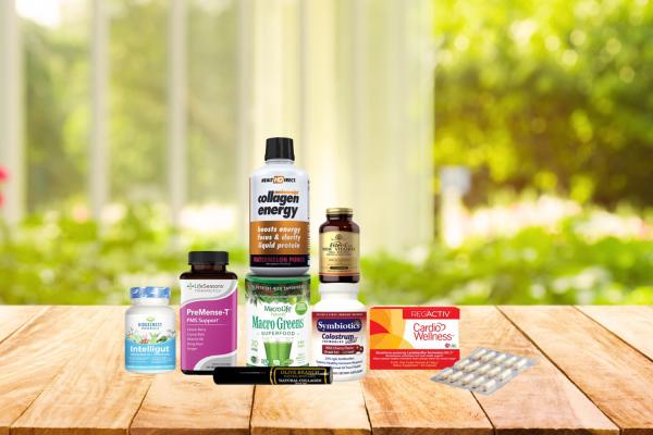 a selection of all-natural supplements