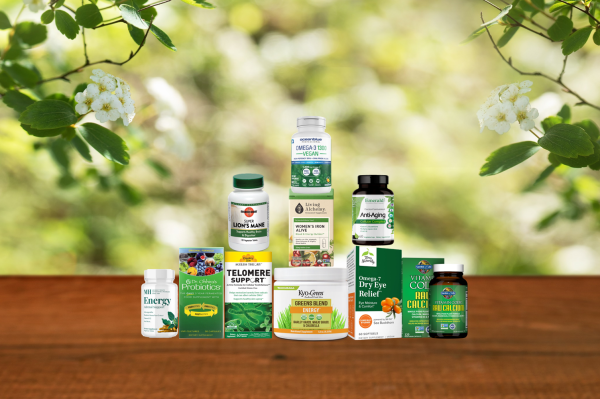 assortment of supplements and natural products