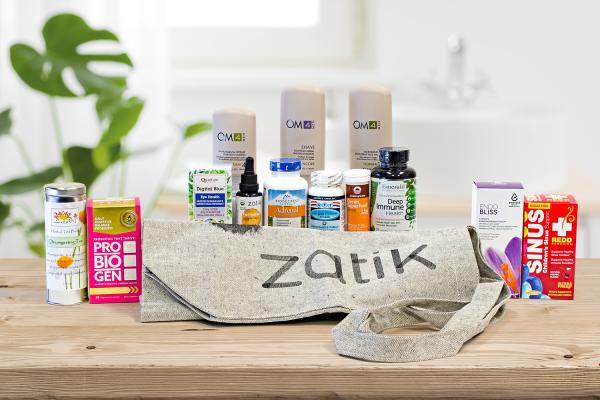 a selection of all-natural body care, immunity, and sinus products