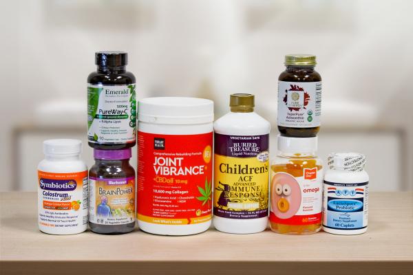 a variety of all-natural supplements