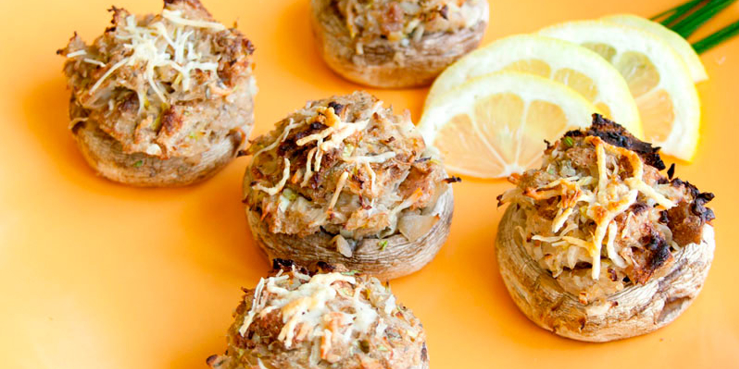 Bread & Sauerkraut Stuffed Mushrooms